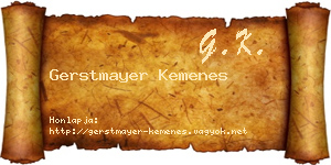 Gerstmayer Kemenes névjegykártya